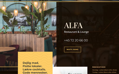 Ny hjemmeside til ALFA Restaurant & Lounge